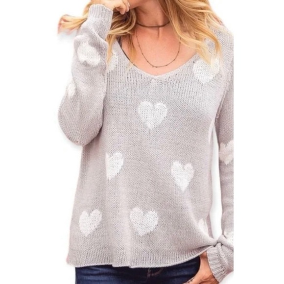 Wooden Ships Sweaters - WOODEN SHIPS Besotted Hearts Sweater in Grey